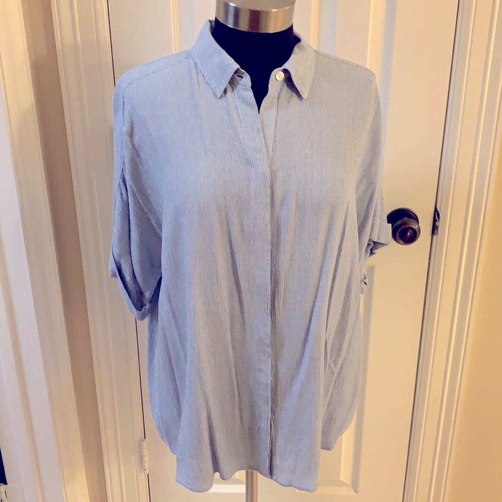 Chico’s Blue/White Striped Blouse